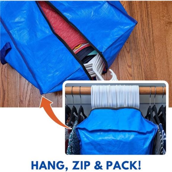 Jumbo Heavy-Duty Moving Bags, Clothing Storage Bags with Sturdy Zipper - Picture 6 of 6